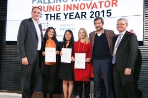 The three winners, together with the organizers of the competition