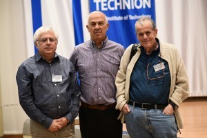 מימין לשמאל: פרופ'-מחקר אהרן צ'חנובר, פרופ' אליעזר שלו ופרופ' זאב רונאי