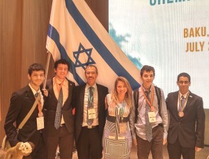 Members of the Israeli delegation in Baku (from right to left) Itai Zvieli, Ron Solan, Dr. Izna Nigel-Ettinger, Prof. Zeev Gross, Roni Arenzon and Nadav Genossar