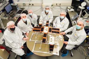 Engineers & researchers from the Asher Space Research Institute at Technion-Israel Institute of Technology with the nanosatellites 