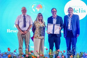 L-R: Technion President Prof. Uri Sivan, Mrs. Rebecca Boukhris, Prof. Herman Wolosker and Mr. Sidney Boukhris