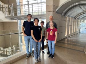 The research group from the Technion, from right to leftR-L: Prof. Benjamin Podbilewicz, Katerina Flyak, Clari Valansi, Xiaohui Li, and Dr. Nicolas Brukman