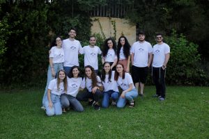 iGEM Technion 2022 team. Standing from right to left: Iser Snoyman, Amit Nelkin, Nova Noiman, Baraah Rashed, Matan Hoory, Ran Benayoun and Yasmin Habib; Sitting: Irina Shkalikov, team head Maya Lerman, Mazal Faraj, Reut Laufer and Yana Shklovski. 