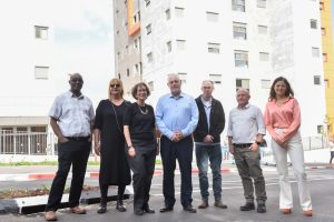 R-L: Dean of Students Prof. Ayelet Fishman, TSA Chair Liby Manash, VP for External Relations and Resource Development Prof. Wayne Kaplan, Senior Executive Vice President Prof. Oded Rabinovitch, Technion President, Prof. Uri Sivan, Deputy Director General of Operations, Zehava Laniado, and Avraham Adega, Technion Dormitory Manager