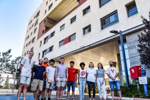 Anières Program students in front of their dorms building