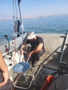 Collecting water samples for extraction of carotenoids from the environment