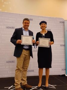 Prof. Shulamit Levenberg and Prof. Avi Schroeder at the ceremony in Washington