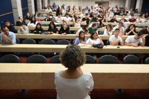 Prof. Ayelet Fishman speaking to the students