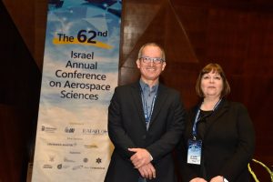 Prof. Tal Shima, dean of the Faculty of Aerospace Engineering, with Dr. Judith Hocherman-Frommer, EVP R&D at Rafael Advanced Defense Systems