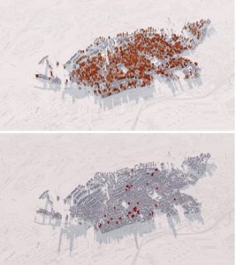 Top: lonely elderly people in Hadar neighbourhood in Haifa. Bottom: dead bodies found in a state of advanced decay in the same neighbourhood.