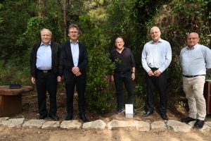 L-R: Profs. Yitzhak Apeloig, Ben Feringa, Noam Adir (Dean of the Schulich Faculty of Chemistry), Uri Sivan (Technion President), Wayne Kaplan (VP for External Relations and Resource Development)