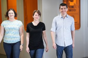 L-R: Dr. Maria Baskin, Lishai Shoham, Prof. Lior Kornblum