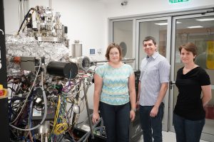 L-R: Dr. Maria Baskin, Prof. Lior Kornblum and Lishai Shoham, in the lab