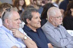 From left to right: Mr. Robert Singer, Mr. Marc Hamon and Technion President Prof. Uri Sivan 