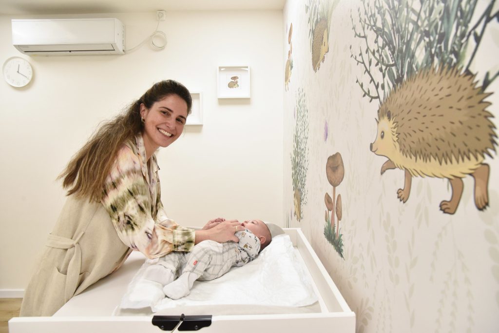 1. Doctoral student Keren Or Greenberg in the Ulman Building’s new nursing room