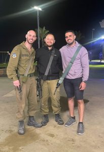 From left to right: Tal, Gal and Omer on reserve duty