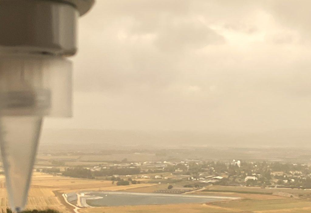 3.Air sampling during a dust storm. Credit: Naama Lang-Yona
