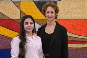 1. Dr. Ella Preger-Ben Noon (on the right) and Ph.D. candidate Areej Said-Ahmad צילום: רמי שלוש, דוברות הטכניון
