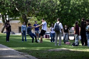 students across campus