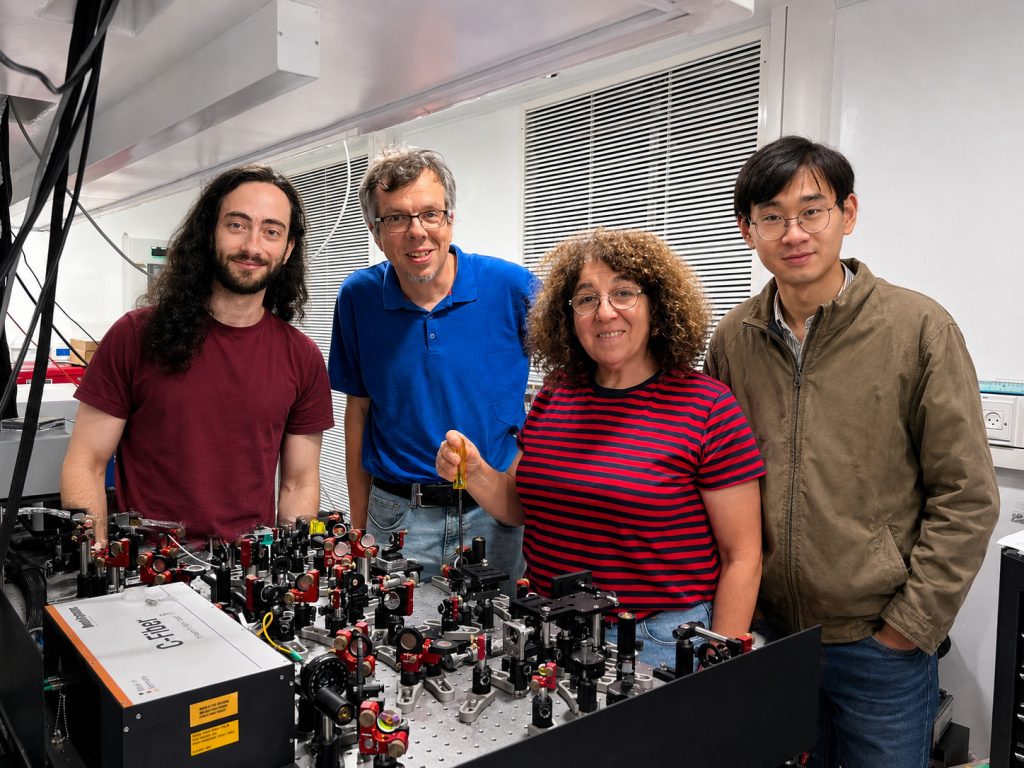 In the photo, from left to right Daniel Davidovich, Prof. Michael Krüger, Dr. Adi Goldner, and Boyang Ma
